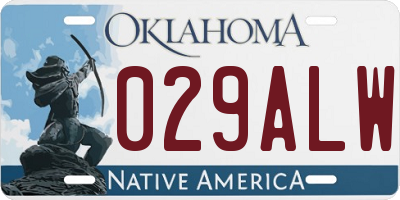 OK license plate 029ALW