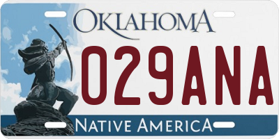 OK license plate 029ANA