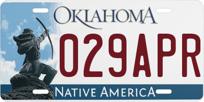 OK license plate 029APR