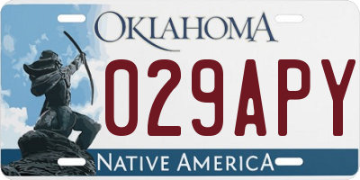 OK license plate 029APY