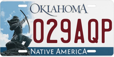 OK license plate 029AQP