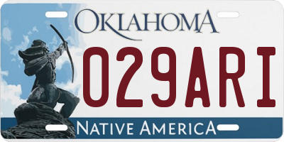 OK license plate 029ARI