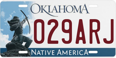 OK license plate 029ARJ