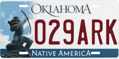 OK license plate 029ARK