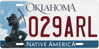 OK license plate 029ARL