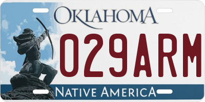 OK license plate 029ARM
