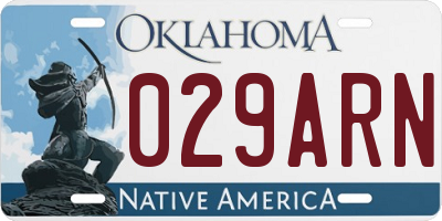 OK license plate 029ARN