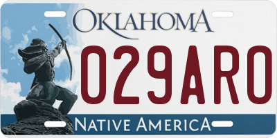 OK license plate 029ARO