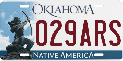 OK license plate 029ARS