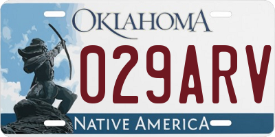 OK license plate 029ARV