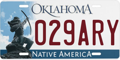 OK license plate 029ARY