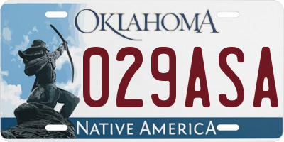 OK license plate 029ASA