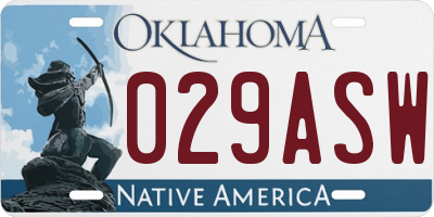 OK license plate 029ASW