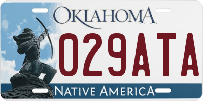 OK license plate 029ATA