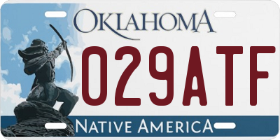 OK license plate 029ATF