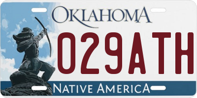 OK license plate 029ATH
