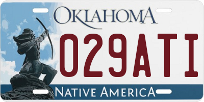 OK license plate 029ATI