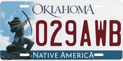 OK license plate 029AWB
