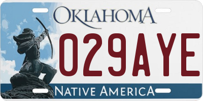 OK license plate 029AYE
