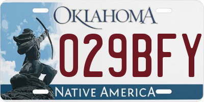 OK license plate 029BFY