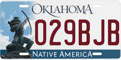 OK license plate 029BJB