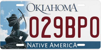 OK license plate 029BPO