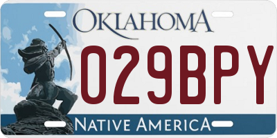OK license plate 029BPY