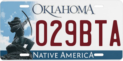 OK license plate 029BTA