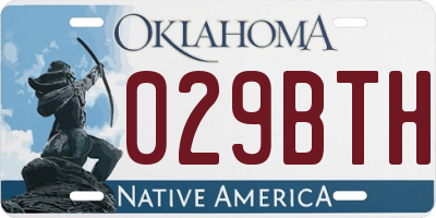 OK license plate 029BTH