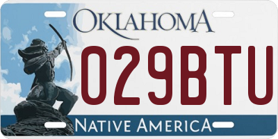 OK license plate 029BTU