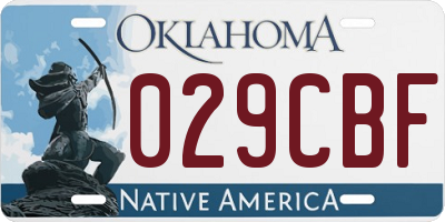 OK license plate 029CBF