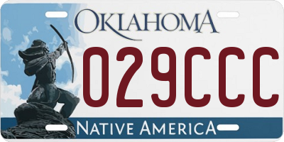 OK license plate 029CCC