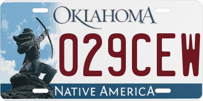 OK license plate 029CEW