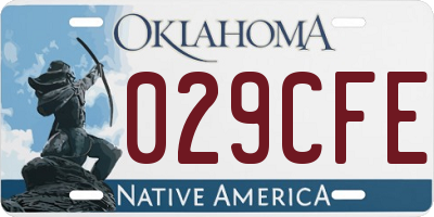 OK license plate 029CFE