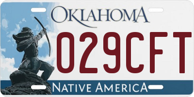 OK license plate 029CFT