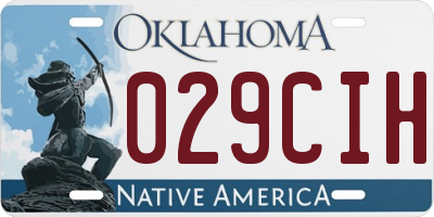 OK license plate 029CIH