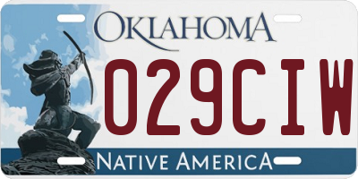 OK license plate 029CIW