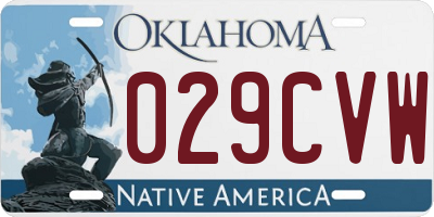 OK license plate 029CVW