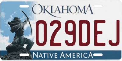 OK license plate 029DEJ