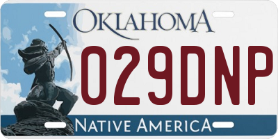 OK license plate 029DNP