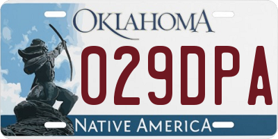 OK license plate 029DPA