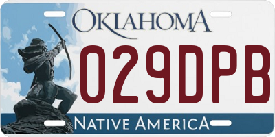 OK license plate 029DPB