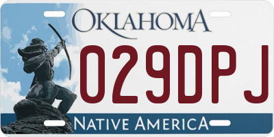 OK license plate 029DPJ