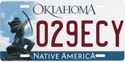 OK license plate 029ECY