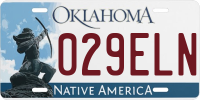 OK license plate 029ELN