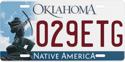 OK license plate 029ETG