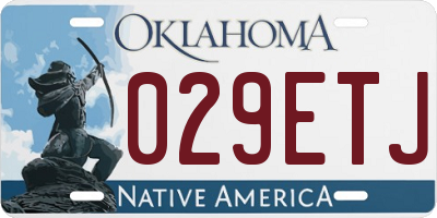 OK license plate 029ETJ