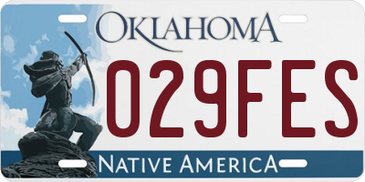 OK license plate 029FES