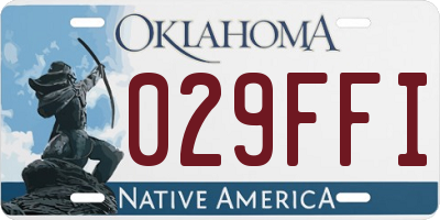 OK license plate 029FFI