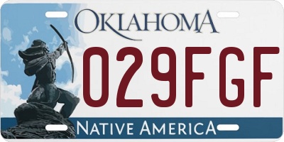 OK license plate 029FGF